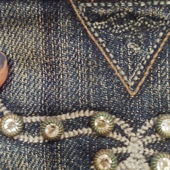 Vintage Guess Premium dark washed low rise flared jeans size 26 Made in USA - Picture 12 of 16